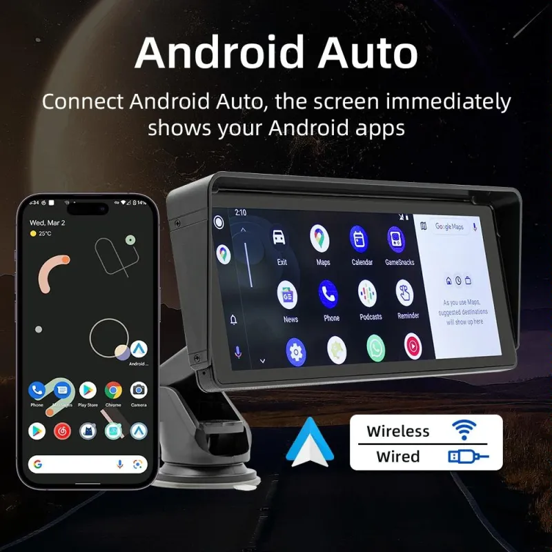 Autoradio Portable 10.26 Pouces CarPlay Android Auto