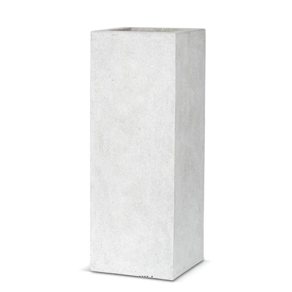 Bac en pures fibres mora ext. Carré haut l 35x35xh78cm gris clair