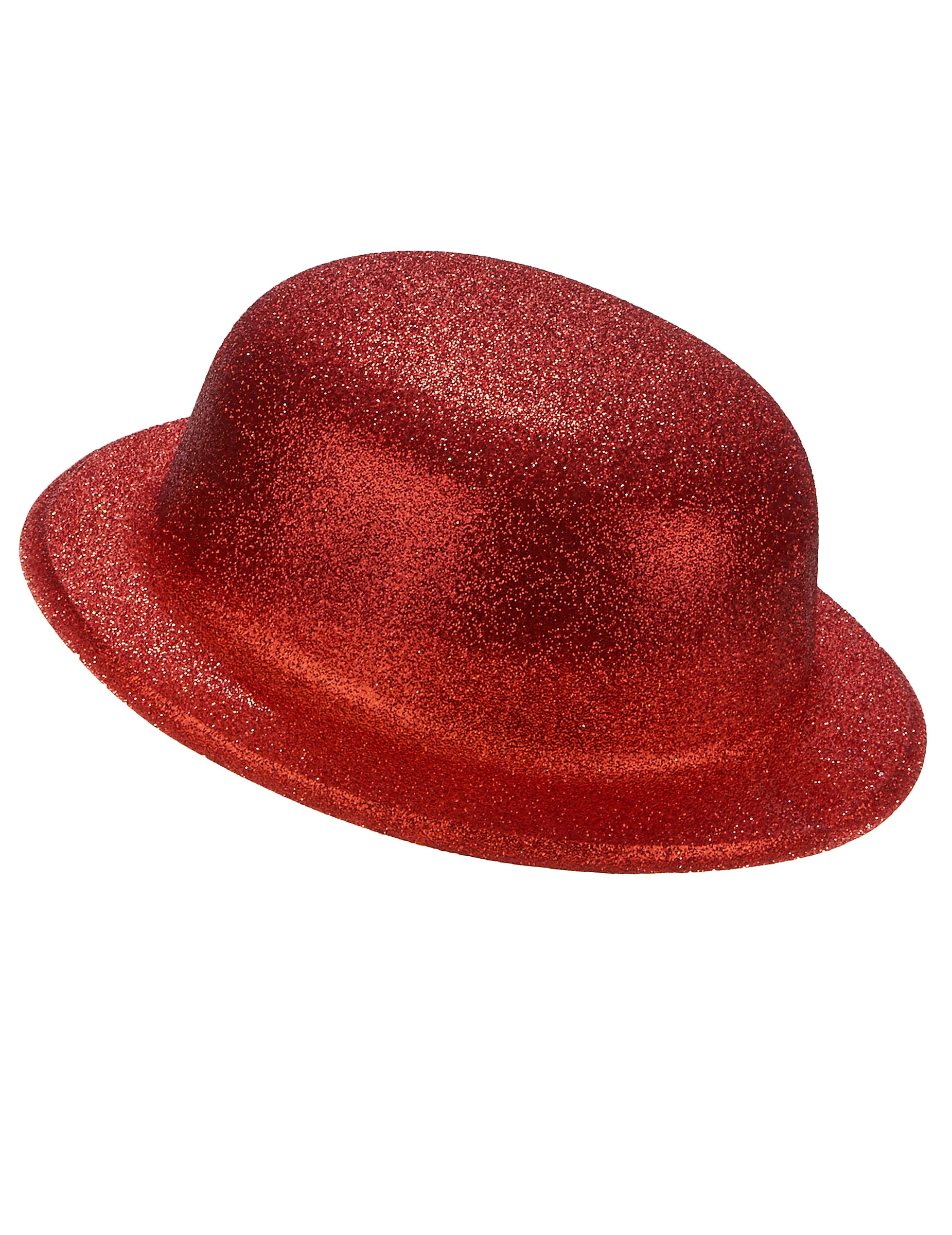 Chapeau melon plastique pailleté rouge adulte : Deguise-toi, achat de Accessoires